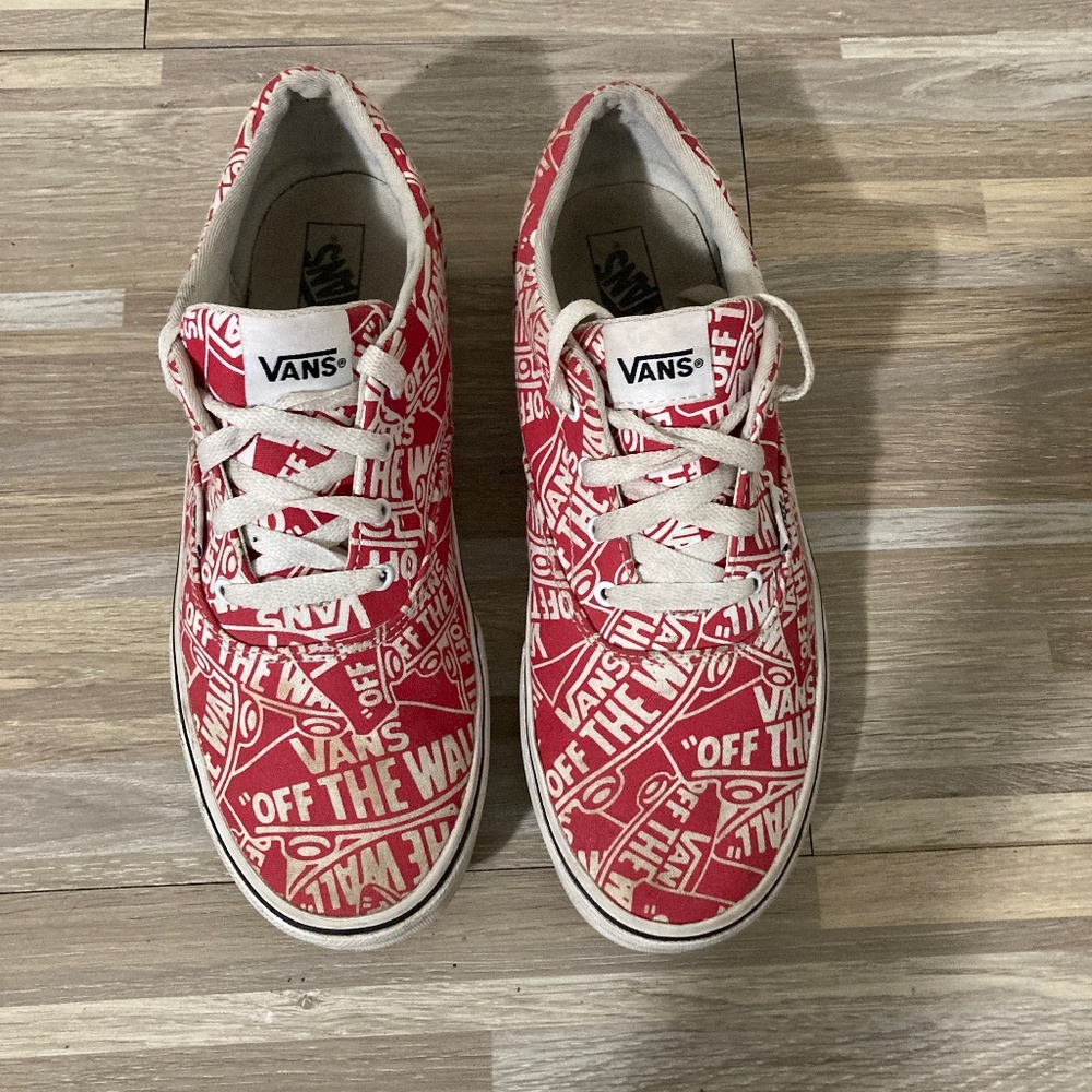 Vans Red Sneakers With Words